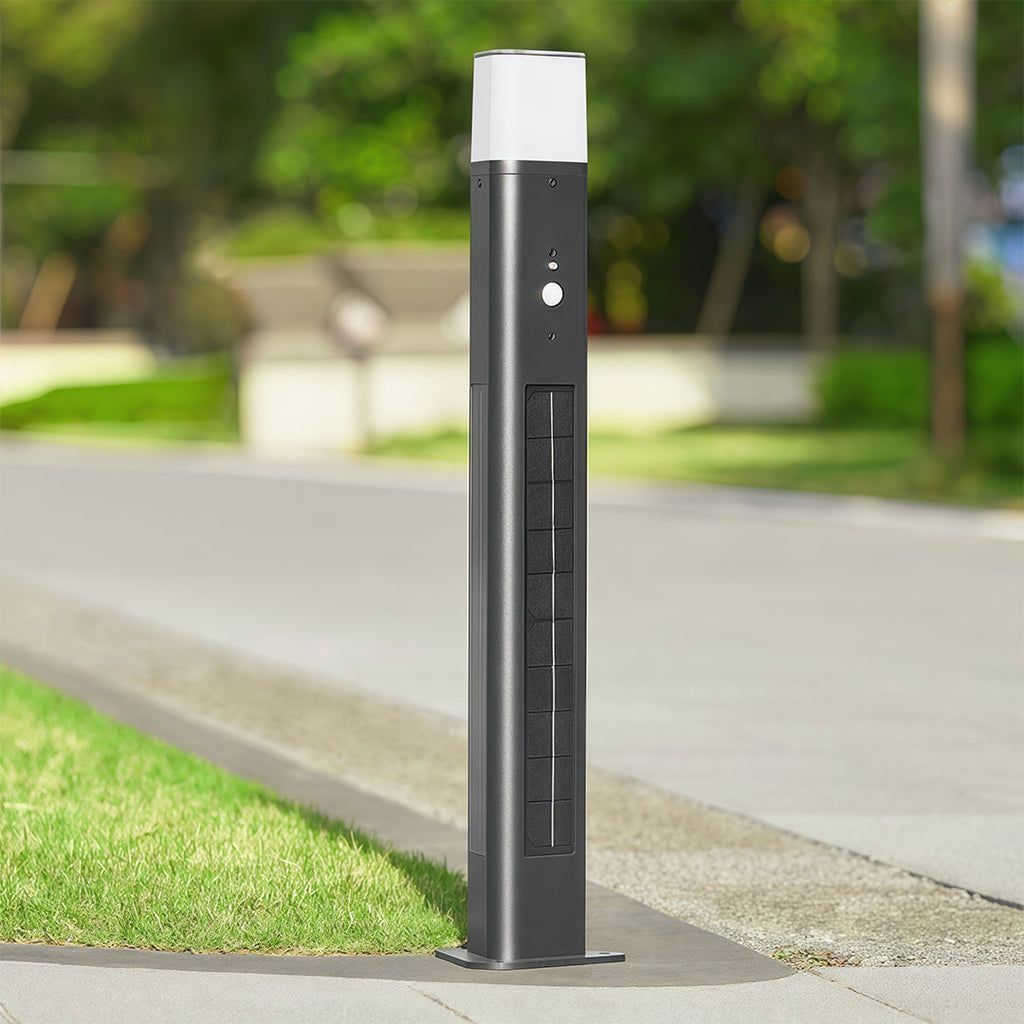 WINTERBORNE SOLAR-POWERED GARDEN BOLLARD LANTERN