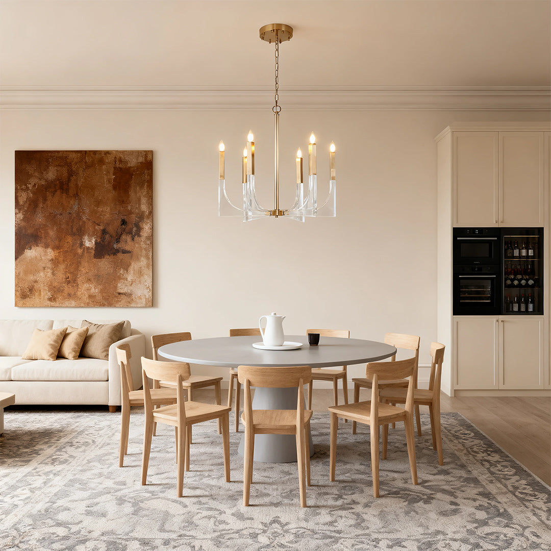 WINDSOR ACRYLIC DOME CHANDELIER, MODERN MINIMALIST CEILING ILLUMINATION