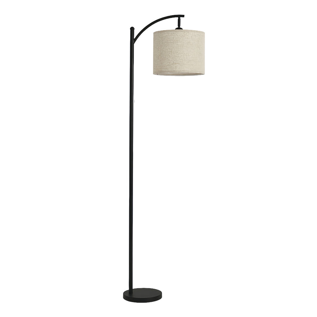 WINDSOR ARC METAL FLOOR LAMP WITH FABRIC SHADE