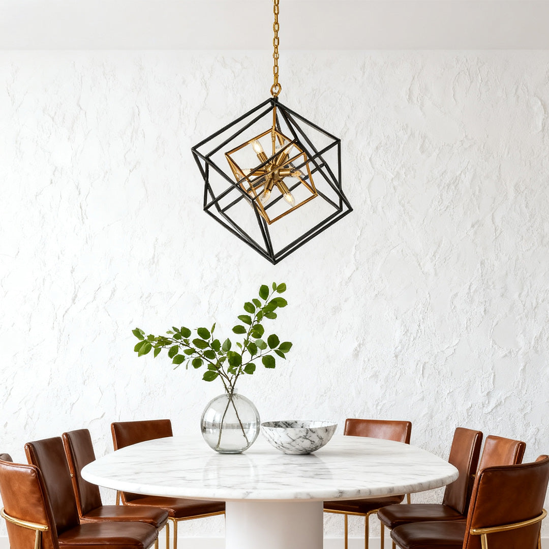 WINTERBOURNE IRON FRAME SQUARE PENDANT LIGHT