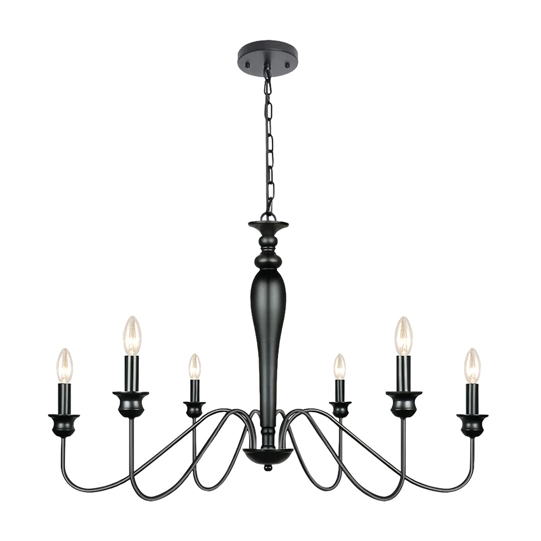 RAVENHURST BLACK CANDLELIGHT CEILING LANTERN WITH CUSTOM CHAIN