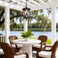 RAVENSWOOD BLACK IRON HANGING LANTERN WITH ADJUSTABLE CHAIN