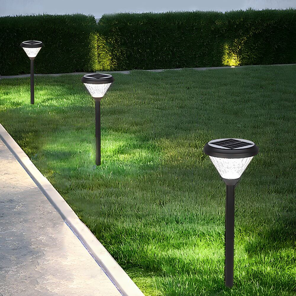 RAVENSTHORPE SOLAR-ILLUMINATED PATHWAY LANTERNS WITH AQUATIC TEXTURE - 27.6 INCH TALL
