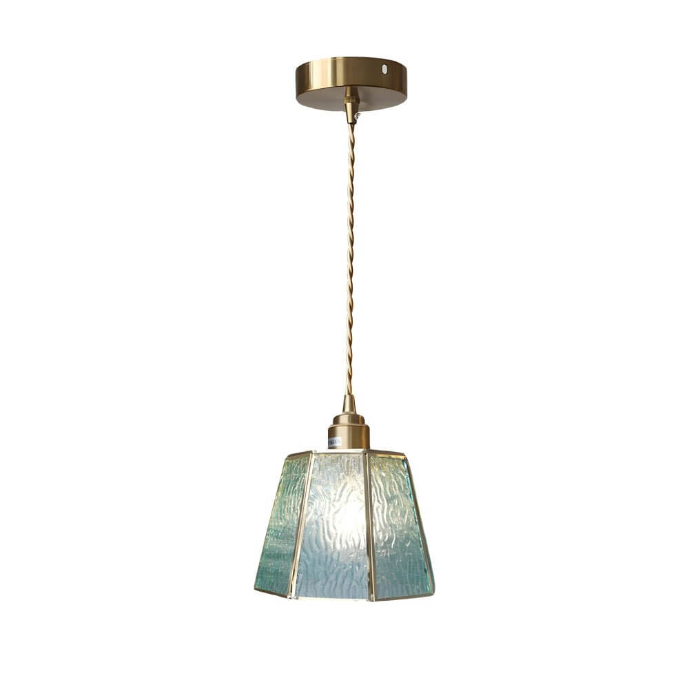 WINDSOR POLYGONAL BRASS AND GLASS LED PENDANT LIGHT WITH CUSTOMIZABLE HEIGHT