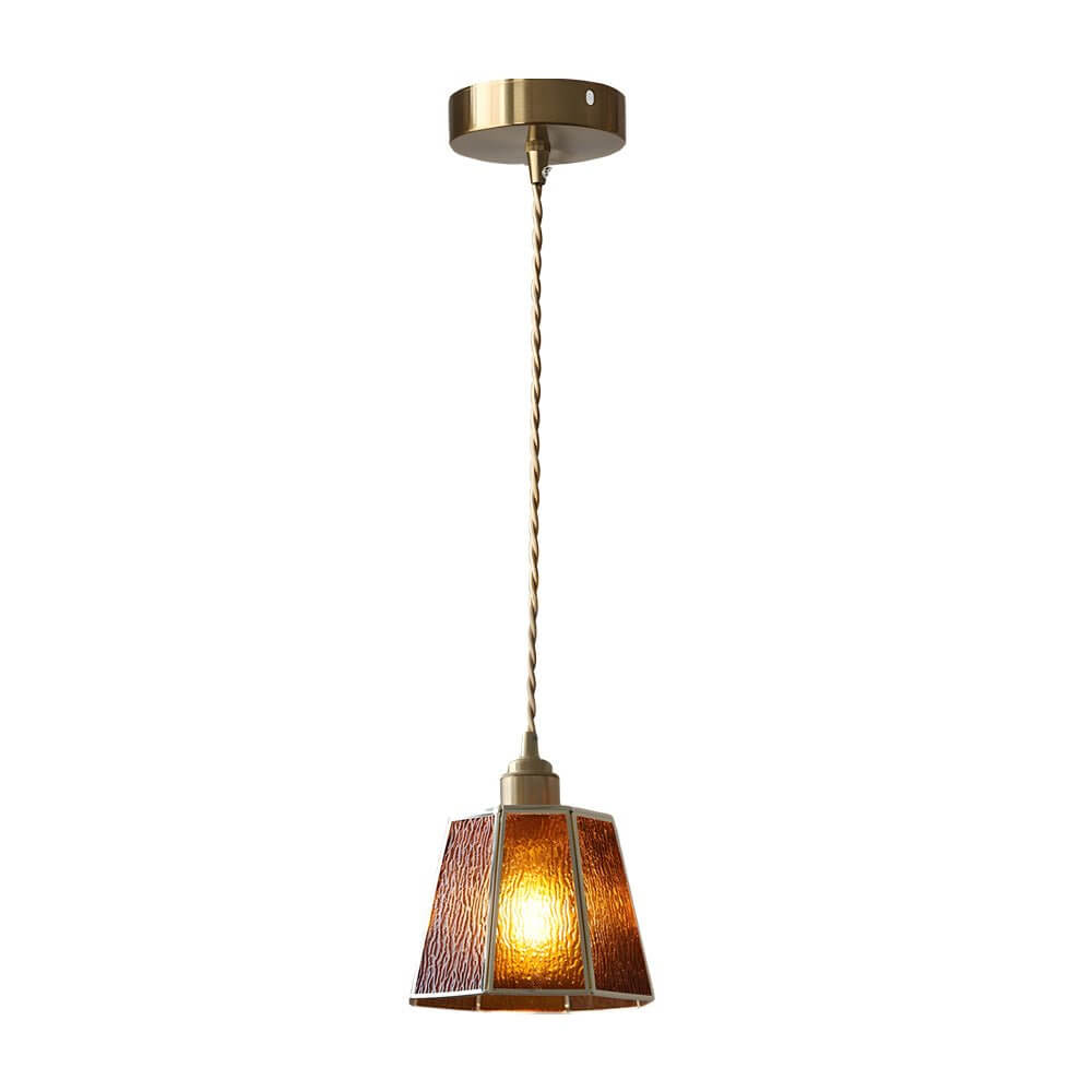 WINDSOR POLYGONAL BRASS AND GLASS LED PENDANT LIGHT WITH CUSTOMIZABLE HEIGHT