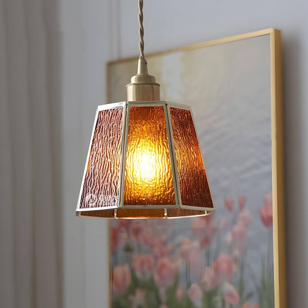 WINDSOR POLYGONAL BRASS AND GLASS LED PENDANT LIGHT WITH CUSTOMIZABLE HEIGHT