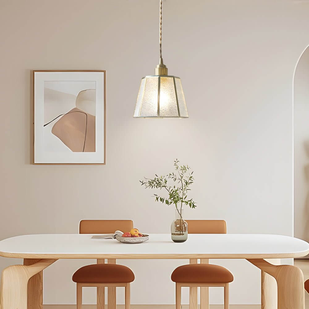 WINDSOR POLYGONAL BRASS AND GLASS LED PENDANT LIGHT WITH CUSTOMIZABLE HEIGHT