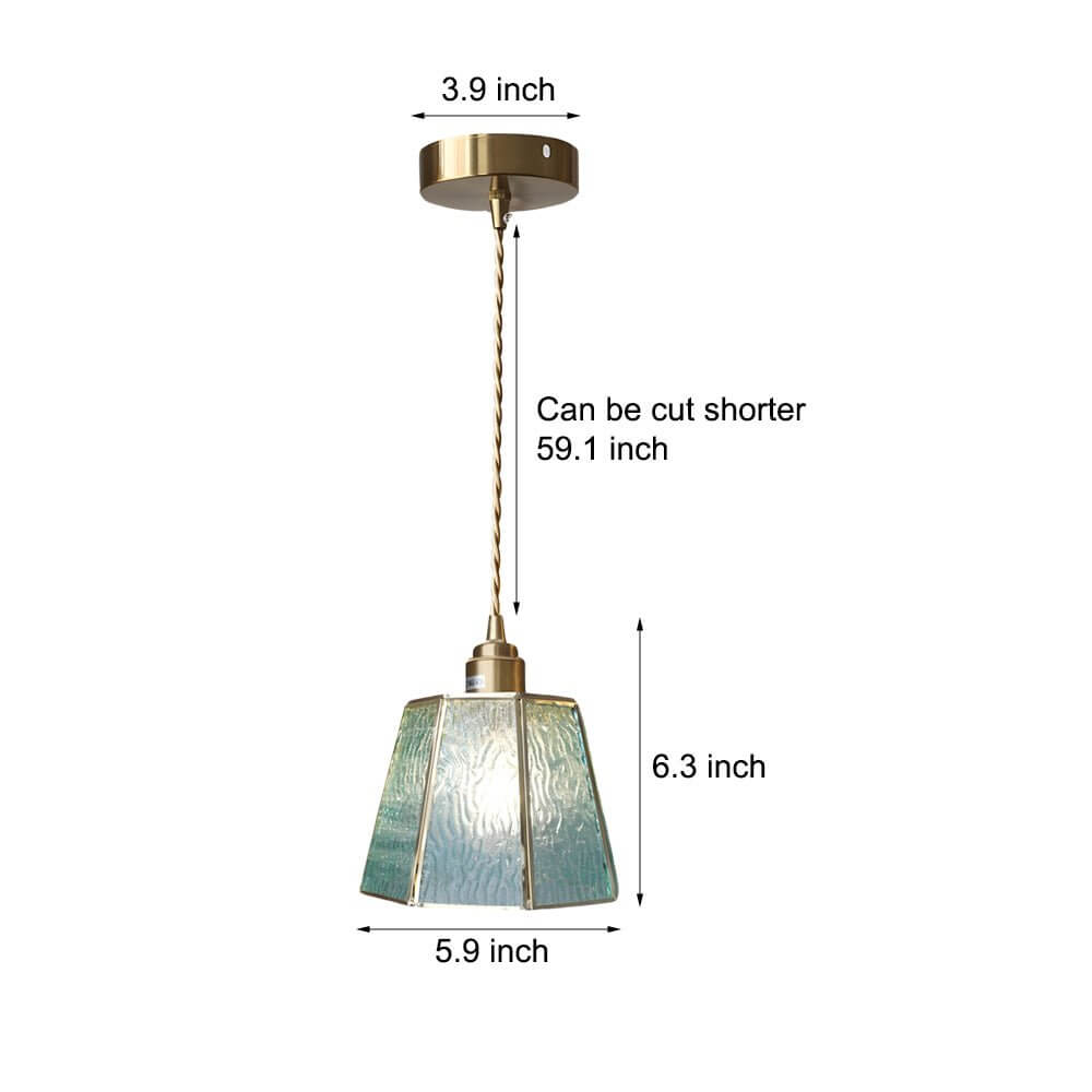 WINDSOR POLYGONAL BRASS AND GLASS LED PENDANT LIGHT WITH CUSTOMIZABLE HEIGHT