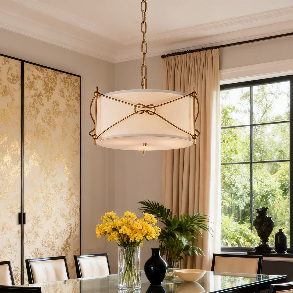 WINTERFORD IVORY DRUM PENDANT WITH GOLD ACCENTS