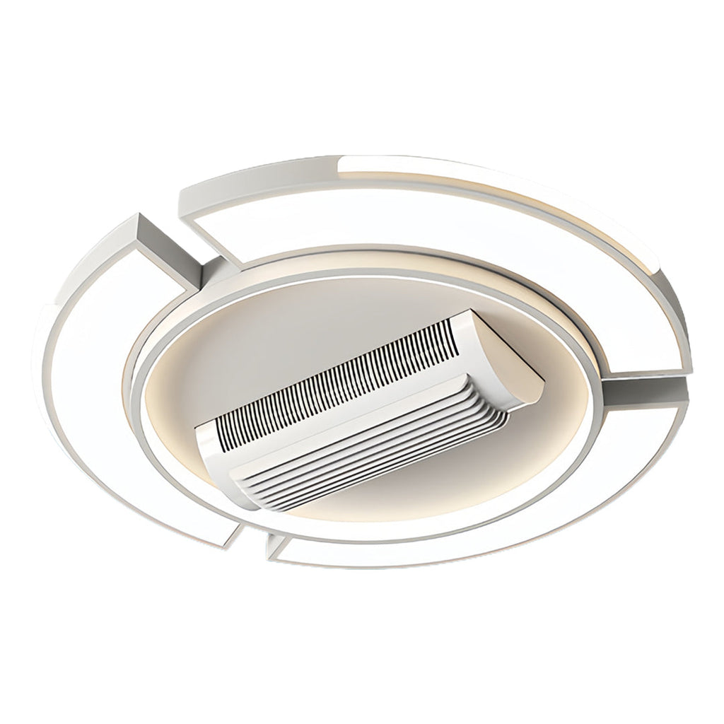 1. **WINSLOW AURORA AIRFLOW LAMP**  
   A modern bladeless ceiling fan featuring a full spectrum LED light, designed for optimal airflow and illumination.

2. **CAVENDISH LUMINAIRE CEILING FAN**  
   A sophisticated bladeless fan with integrated LED light