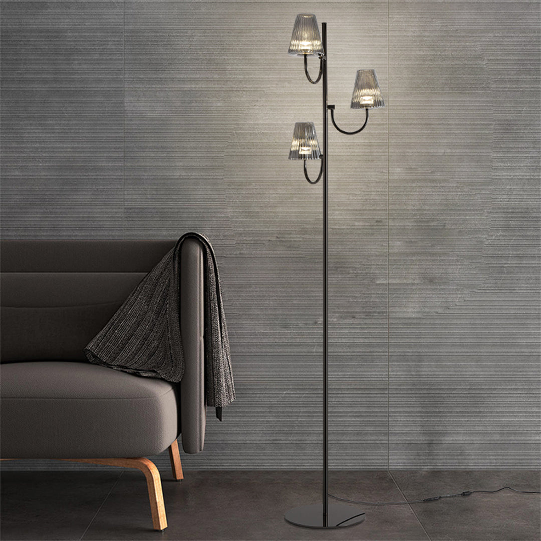 WHITBY BLACK MODERNIST FLOOR LANTERN
