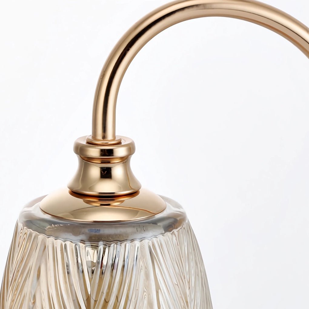 WINDSOR BLOOM ARTISAN GLASS DESK LAMP WITH INTEGRATED CUP HOLDER FOR READING AND DECOR