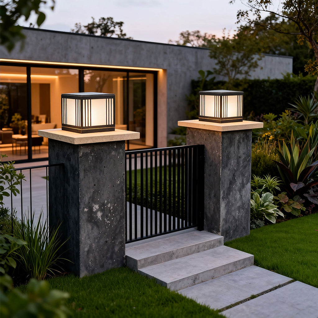 WINCHESTER COPPER SQUARE SOLAR GATE LANTERN