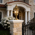 WINDSOR GLASS COLUMN OUTDOOR LIGHTING, WEATHERPROOF FENCE LANTERN