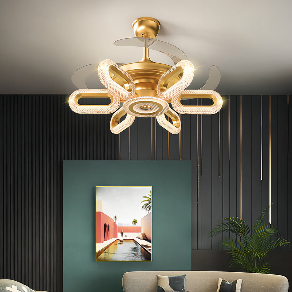 WINDSOR GOLDEN AURORA LED CEILING FAN LIGHTING