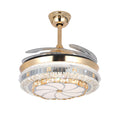 WINDSOR CRYSTAL-ENCRUSTED CEILING FAN WITH INVISIBLE LIGHTING AND FOUR BLADES