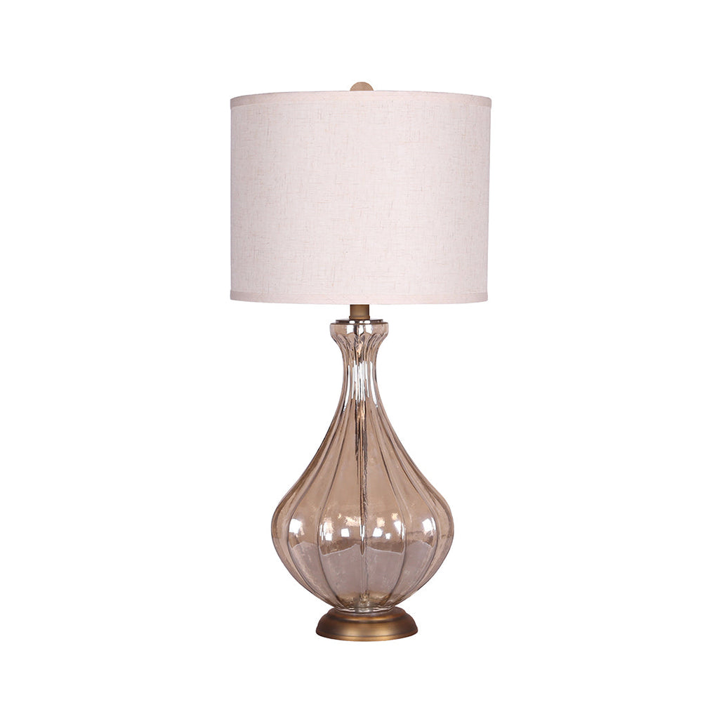 WINTHROP ARTISAN GLASS TABLE LAMP WITH TRADITIONAL LINEN SHADE
