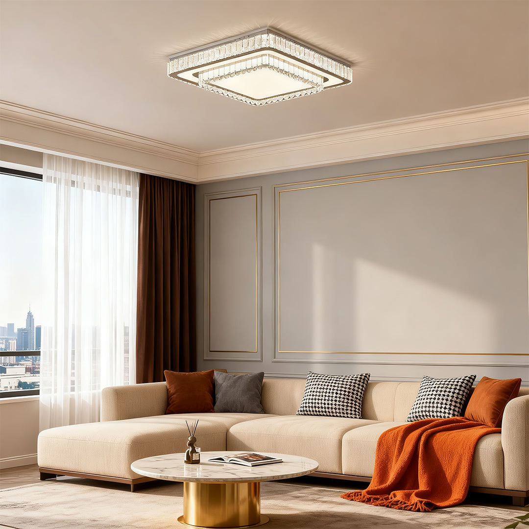 WINDSOR CRYSTAL FLUSH MOUNT CEILING ILLUMINATION