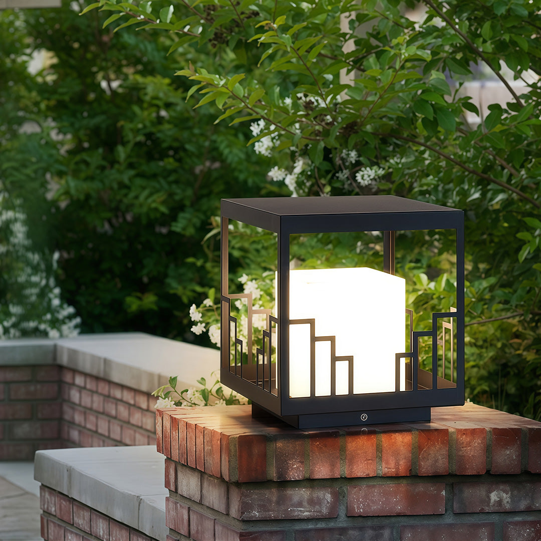 THORNBURY WEATHERED IRON OUTDOOR COLUMN LANTERN