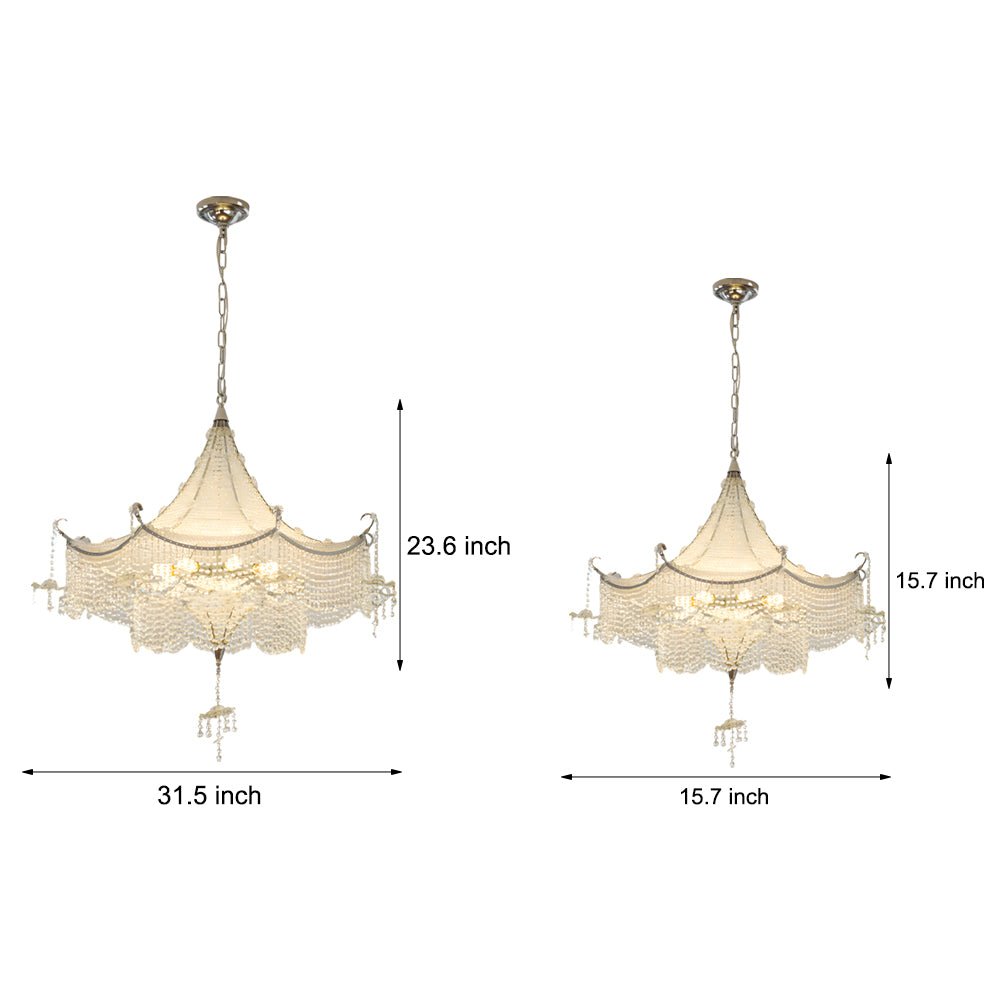 WINTHORPE CRYSTAL PAGODA CEILING LANTERN WITH LED DIMMER IN POLISHED CHROME