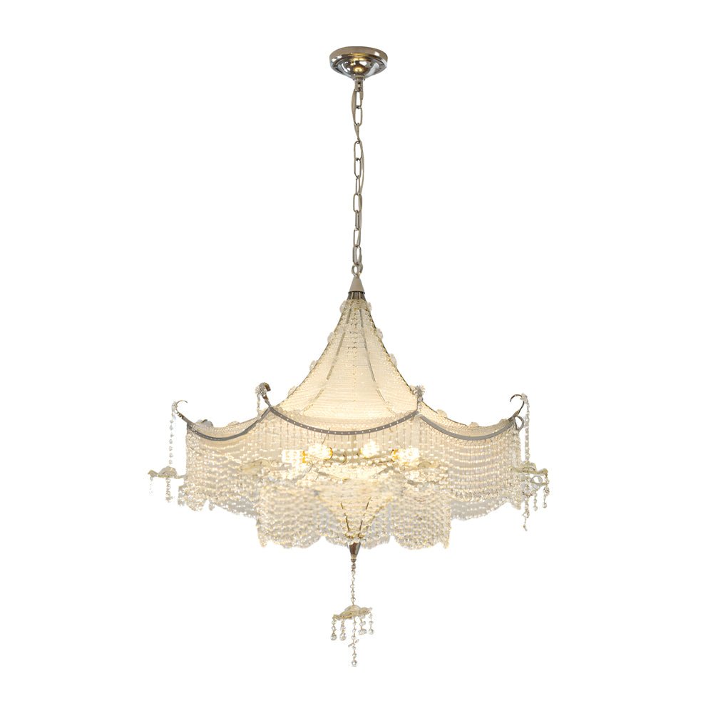 WINTHORPE CRYSTAL PAGODA CEILING LANTERN WITH LED DIMMER IN POLISHED CHROME