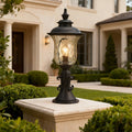 WINDSOR GARDEN PILLAR LANTERN, VINTAGE EUROPEAN INSPIRED WATER-RESISTANT LIGHTING