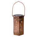 RAVENHALL SCARLET SOLAR LANTERN WITH INTRICATE CUTOUT FRAME