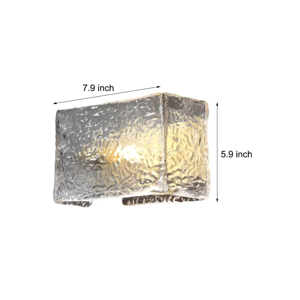 WINTHROP RIPPLED RECTANGLE WALL LANTERN - MODERN BRASS ACCENT
