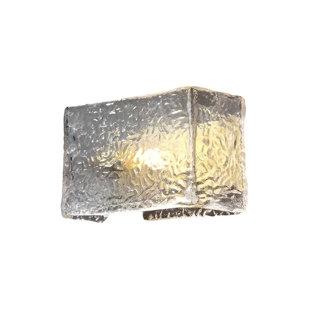 WINTHROP RIPPLED RECTANGLE WALL LANTERN - MODERN BRASS ACCENT