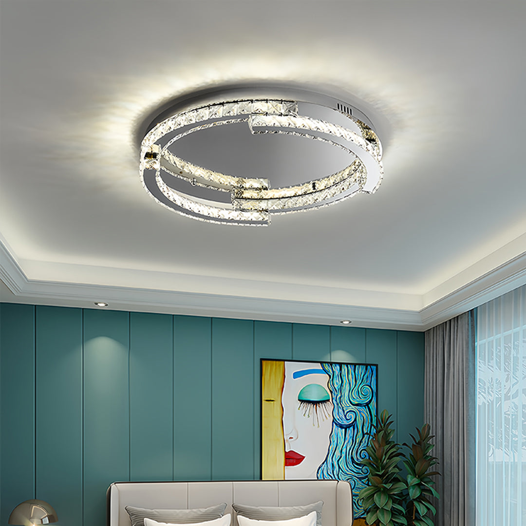 WINTHORPE CRYSTAL EMBELLISHED LED CEILING DISK LIGHT