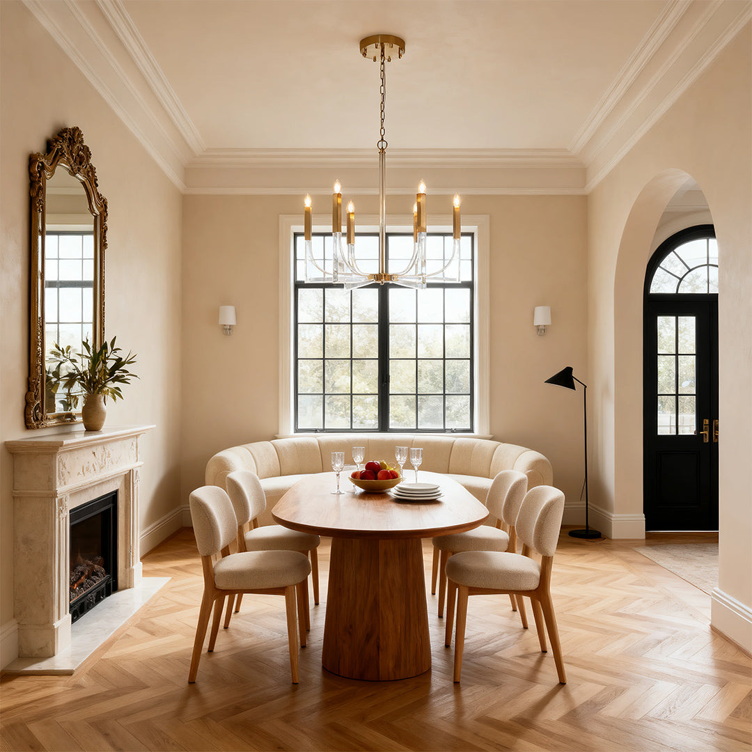 WINDSOR ACRYLIC DOME CHANDELIER, MODERN MINIMALIST CEILING ILLUMINATION