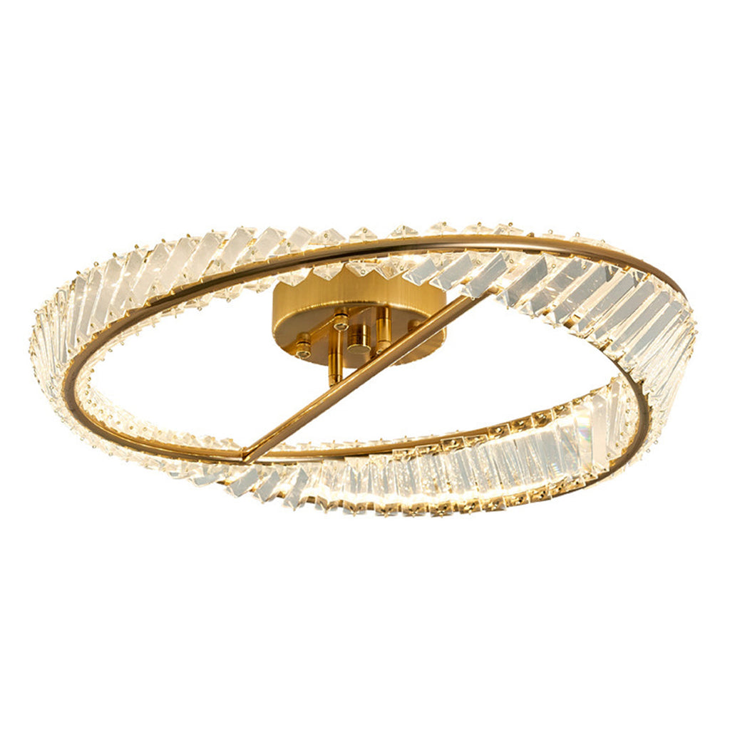 WINTHORPE AURIC CIRCULAR CEILING LAMP WITH CRYSTAL ACCENTS