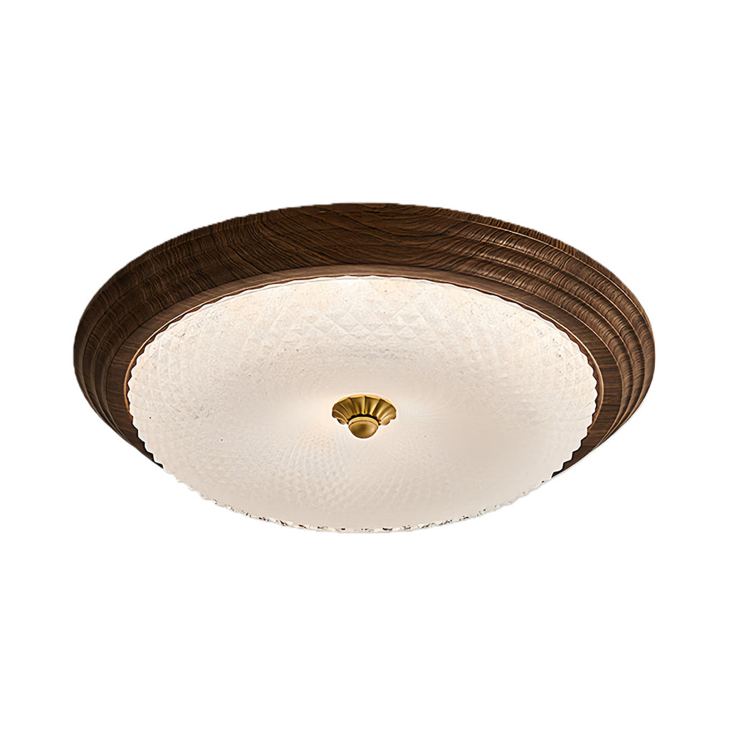 WINTHORPE WALNUT HORIZON FLUSH MOUNT LIGHT