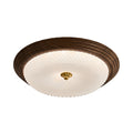 WINTHORPE WALNUT HORIZON FLUSH MOUNT LIGHT
