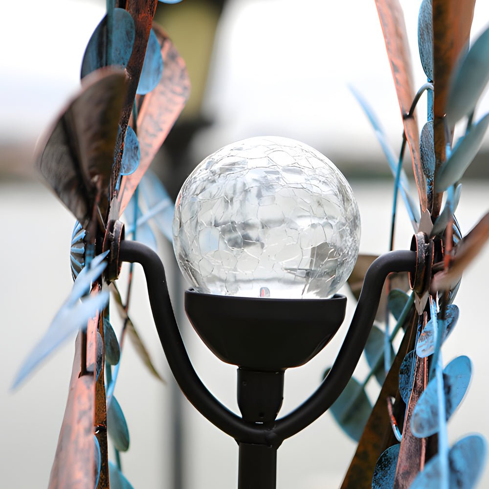 WINDSOR WHIRL SOLAR GARDEN ORB, SET OF TWO"  
2. "KENSINGTON TWISTED IRON SOLAR SPIRAL LIGHTS, PAIR"  
3. "CHISWICK GARDEN ORNAMENTAL WIND DANCER LIGHTS, 2-PACK"  
4. "HENLEY SOLAR SPIRAL GARDEN TWIRLERS, SET OF TWO"  
5. "BURLINGTON IRON WIND CHARM SOLAR