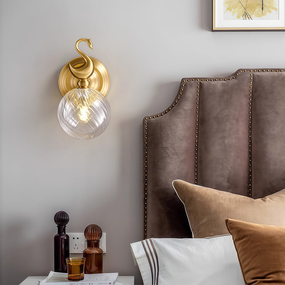 WINDSOR BRASS WALL SCONCE WITH LED ILLUMINATION