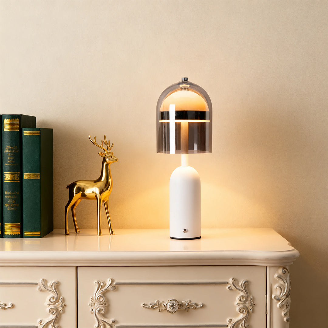 VIVIANE GLASS CRESCENT TABLE LAMP