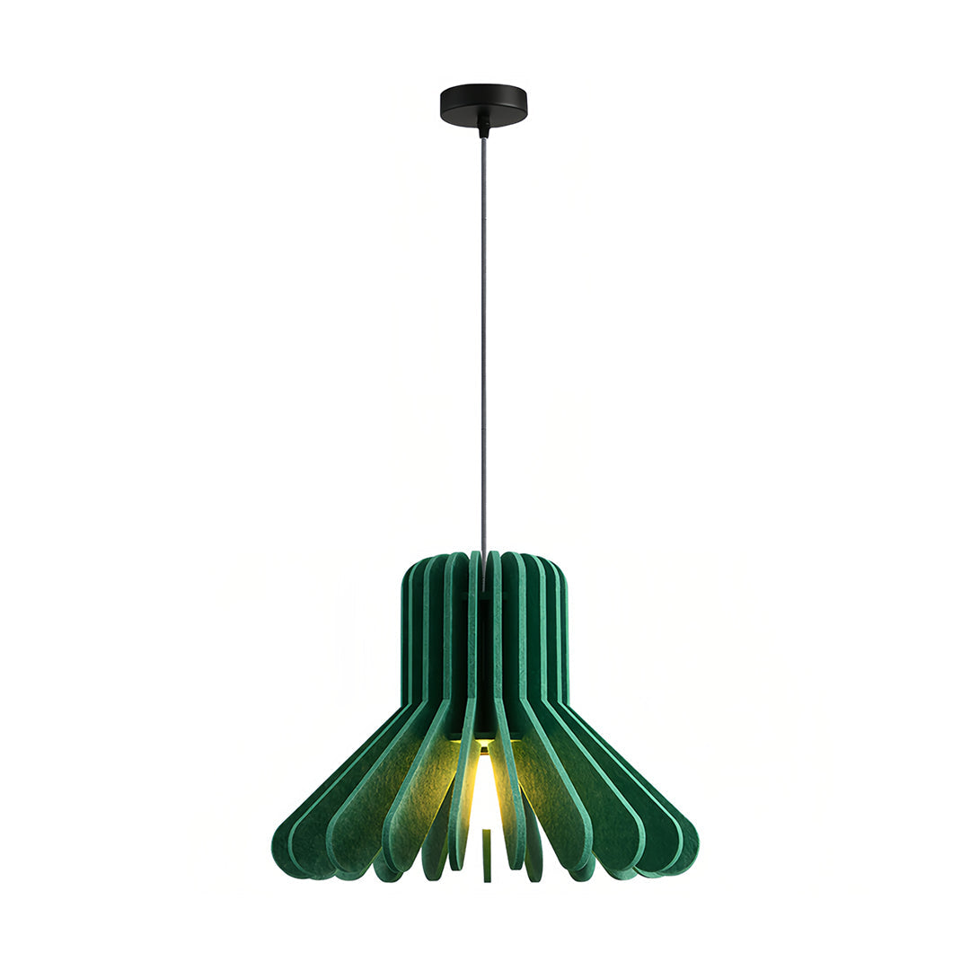 1. **MONTGOMERY FELT-ENCLOSED PENDANT LUMINAIRE**  
   A sophisticated pendant light featuring a sound-absorbing felt exterior and a robust iron frame, perfect for enhancing ambiance in any room.

2. **WINSLOW IRON & FELT HANGING ILLUMINATOR**  
   An inn