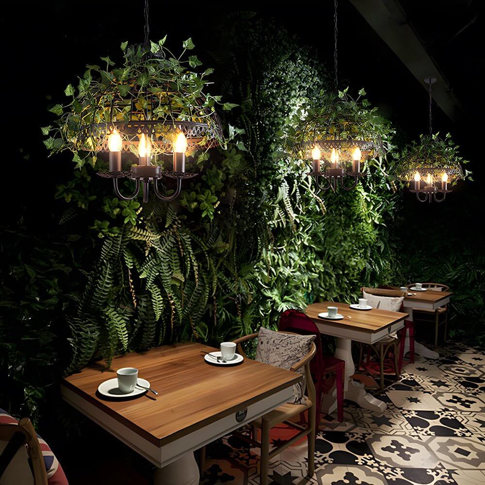 WOODLAND WHIMSY IRON VINE LIGHTING PENDANT