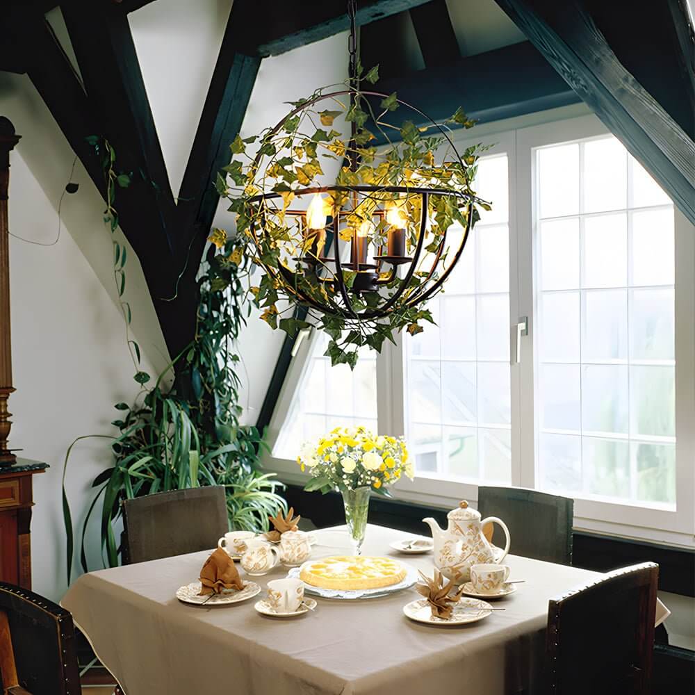 WOODLAND WHIMSY IRON VINE LIGHTING PENDANT