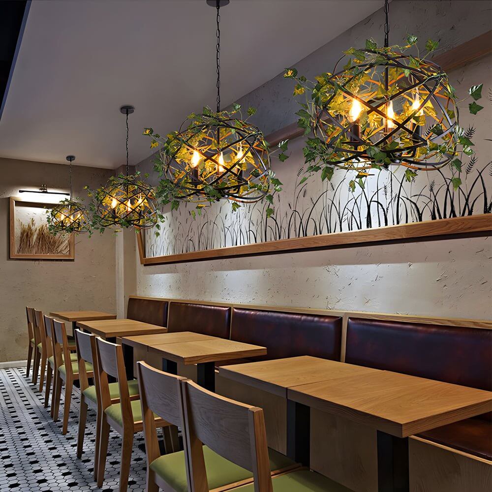 WOODLAND WHIMSY IRON VINE LIGHTING PENDANT