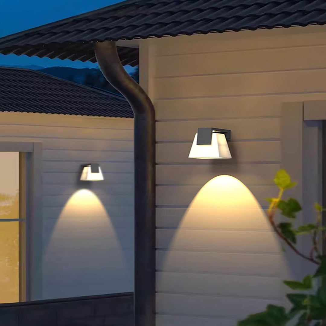WINTERBOURNE BLACK GEOMETRIC OUTDOOR WALL LANTERN