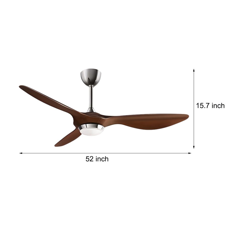 RAVENWOOD 52" TRIPLE-BLADE LED CEILING FAN WITH REMOTE CONTROL AND SIX ADJUSTABLE SPEEDS FOR LIVING SPACES