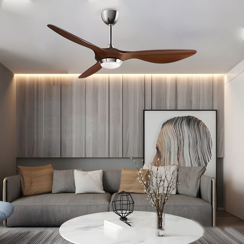 RAVENWOOD 52" TRIPLE-BLADE LED CEILING FAN WITH REMOTE CONTROL AND SIX ADJUSTABLE SPEEDS FOR LIVING SPACES