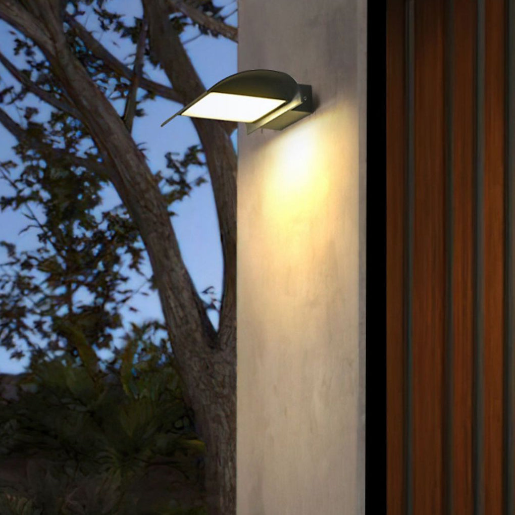 BRAMBLETON CURVED OUTDOOR LED WALL SCONCE, BLACK WATERPROOF MODERN LIGHTING