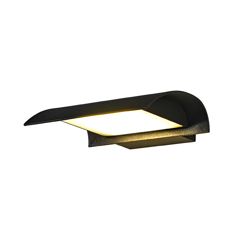 BRAMBLETON CURVED OUTDOOR LED WALL SCONCE, BLACK WATERPROOF MODERN LIGHTING