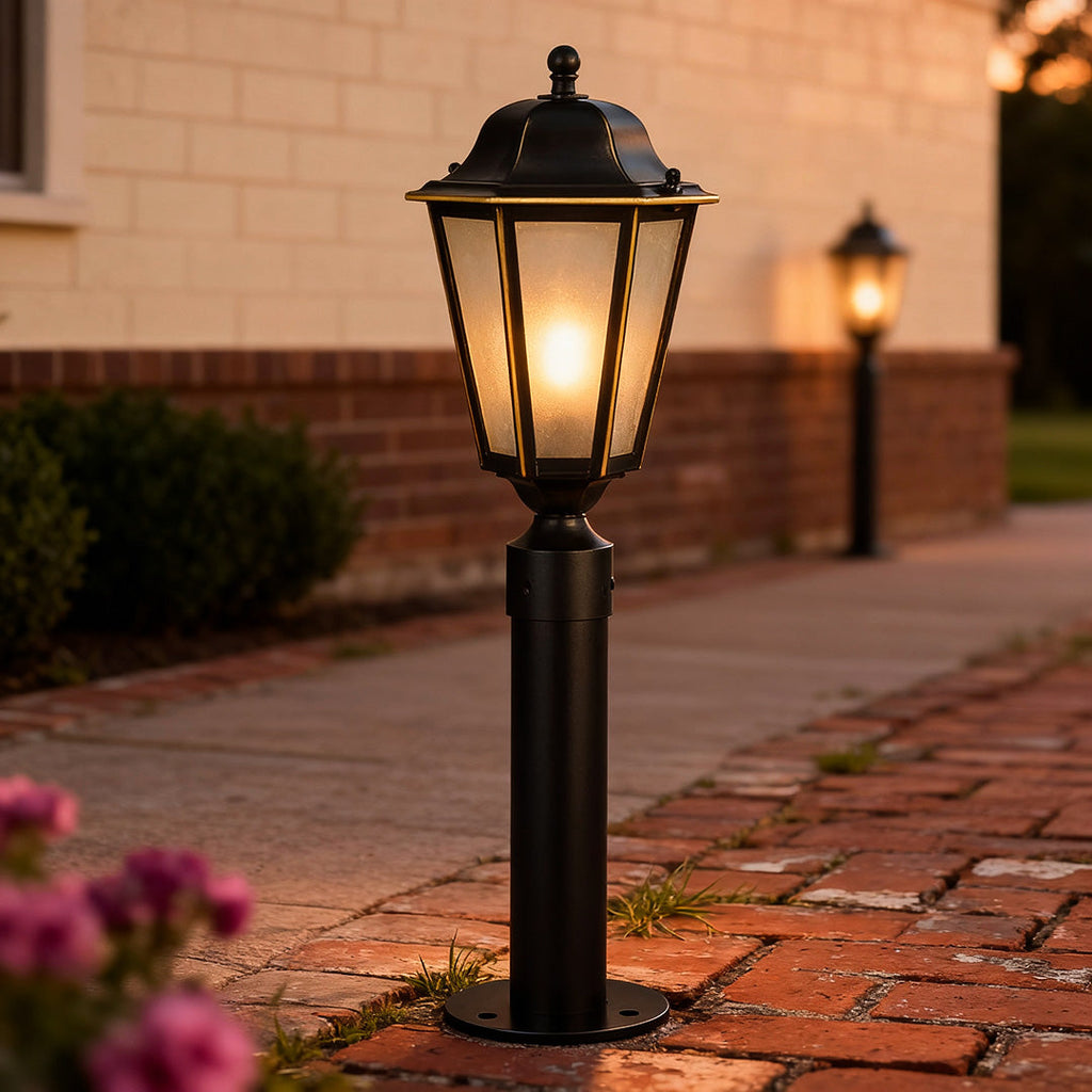 WINDSOR GARDEN LED PATHWAY LANTERN - EUROPEAN INSPIRED WATER-RESISTANT DESIGN