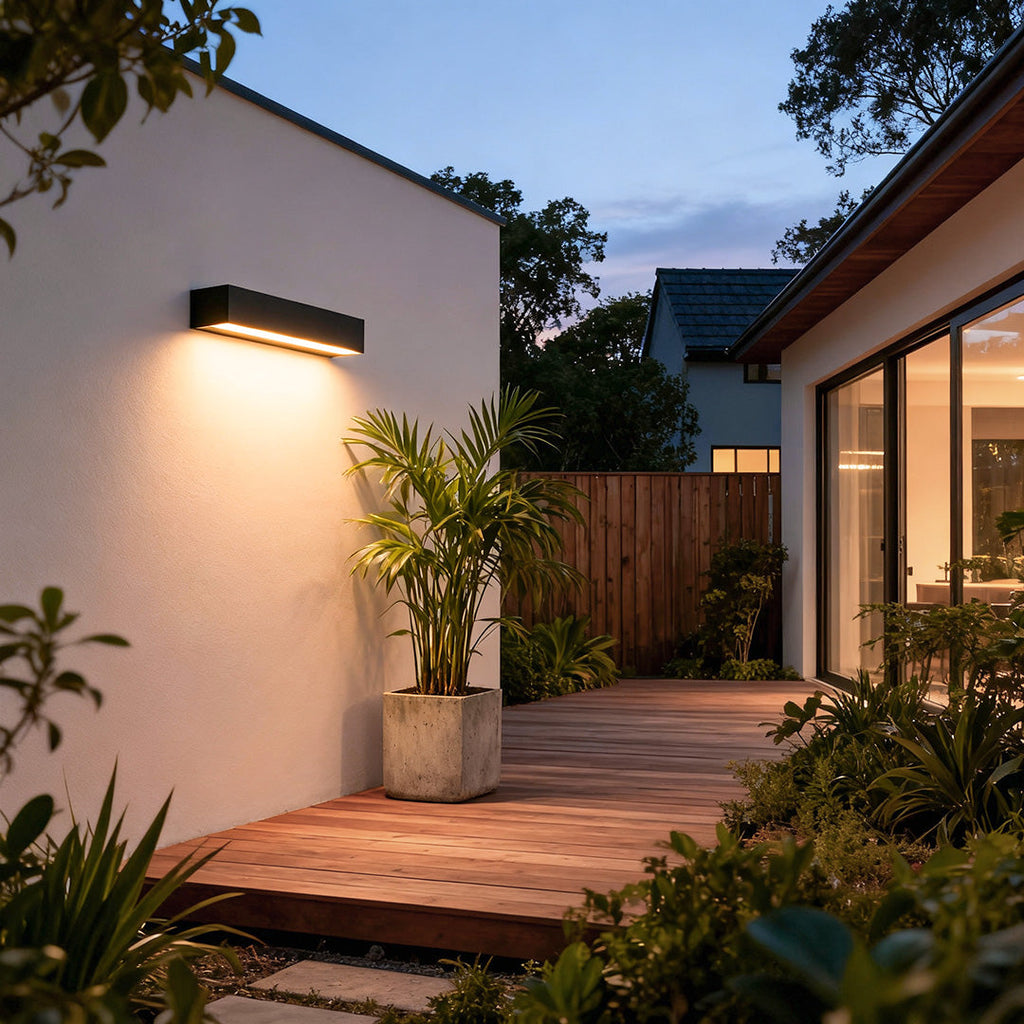 WINDSOR LED OUTDOOR NUMBERED LIGHTING - MODERN WATER-RESISTANT PORCH FIXTURE