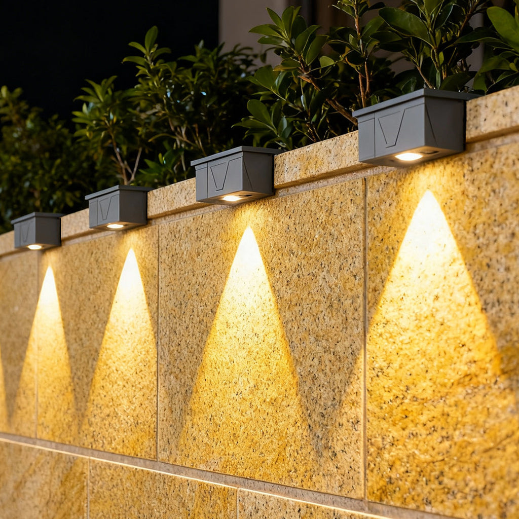 WINCHESTER SOLAR-POWERED OUTDOOR WALL GLOW LIGHTS, SET OF 2