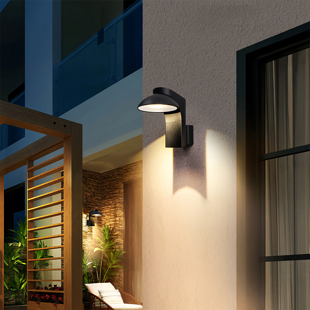 WINTERBOURNE MODERN LED OUTDOOR WALL LIGHTING SET OF TWO